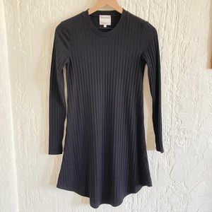 Revolve Privacy Please Black Ribbed Long Sleeve Dress Size XS